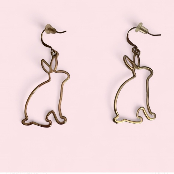 Rose Marie Jewelry - Women's Easter Holiday Fun Bunny Rabbit Outline Dangle Earrings, 2"